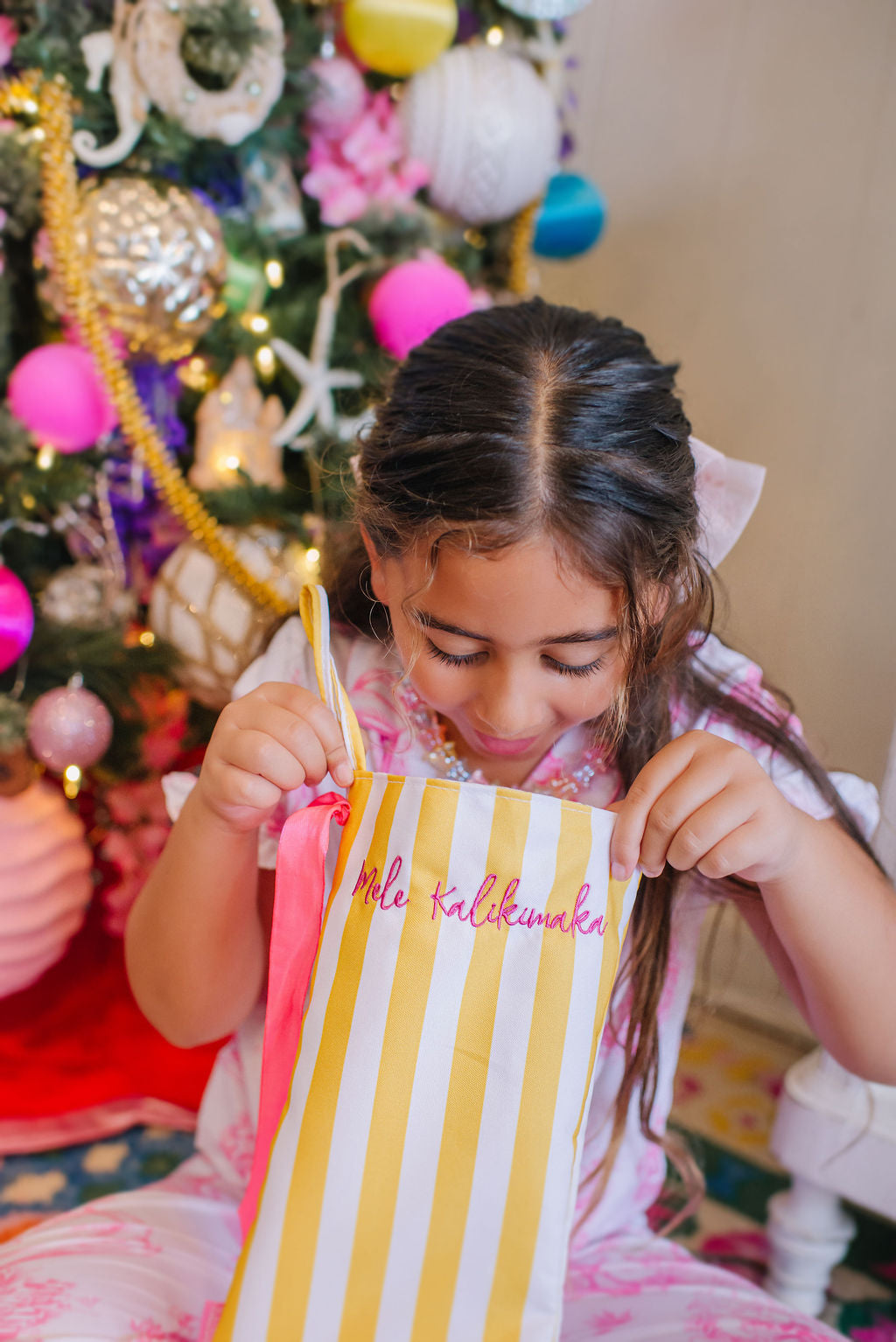 Mele Kalikimaka Bow Stocking