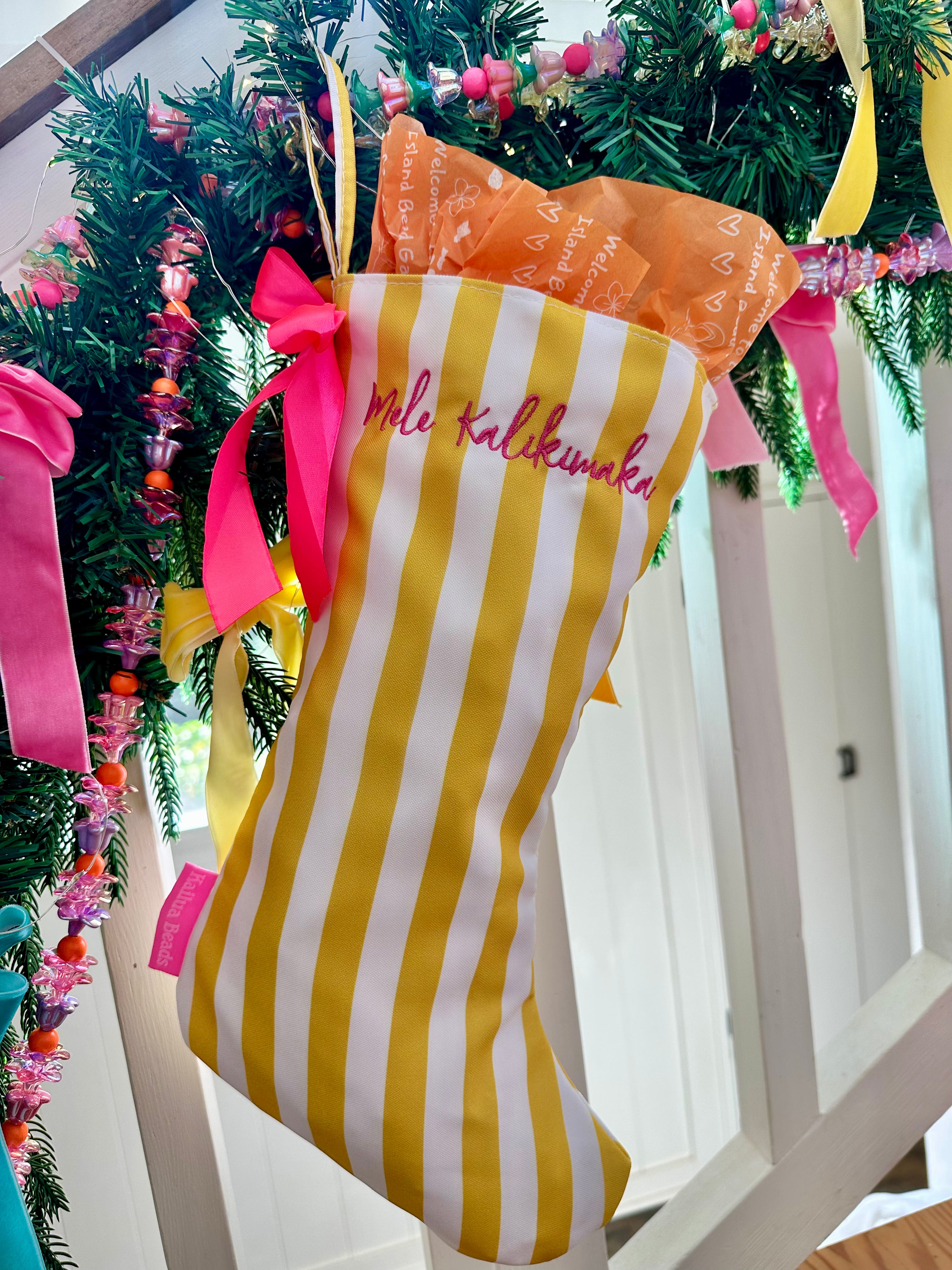 Mele Kalikimaka Bow Stocking